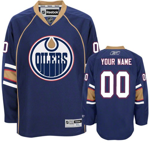 Edmonton Oilers Men's Navy Blue Premier Third Customized Jersey