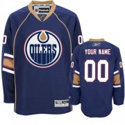 Reebok Edmonton Oilers Men's Navy Blue Premier Third Customized Jersey