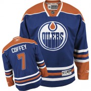 Reebok Edmonton Oilers NO.7 Paul Coffey Men's Jersey (Royal Blue Premier Home)