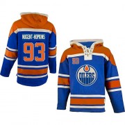 Old Time Hockey Edmonton Oilers NO.93 Ryan Nugent-Hopkins Men's Jersey (Royal Blue Authentic Sawyer Hooded Sweatshirt)