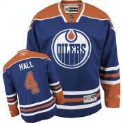 Reebok Edmonton Oilers NO.4 Taylor Hall Youth Jersey (Royal Blue Authentic Home)