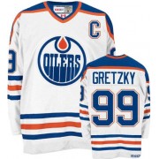 CCM Edmonton Oilers NO.99 Wayne Gretzky Men's Jersey (White Authentic Throwback)