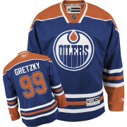 Reebok Edmonton Oilers NO.99 Wayne Gretzky Women's Jersey (Royal Blue Authentic Home)