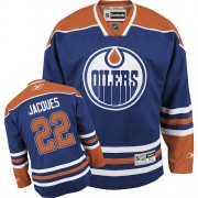 Reebok Edmonton Oilers NO.22 Jean-Francois Jacques Men's Jersey (Royal Blue Authentic Home)
